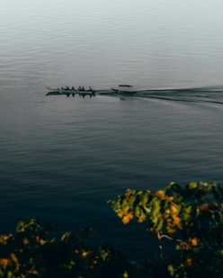 people on boat during golden hour